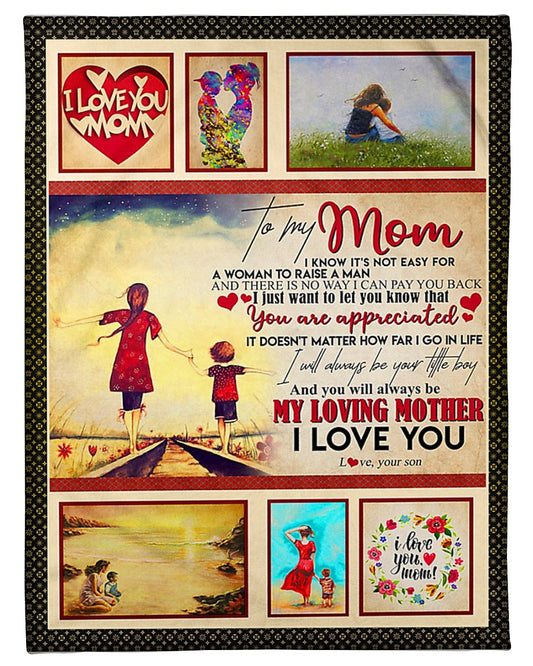 Family To My Mom You Are Appreciated Flannel Blanket For Cozy Bedroom Sofa Decor