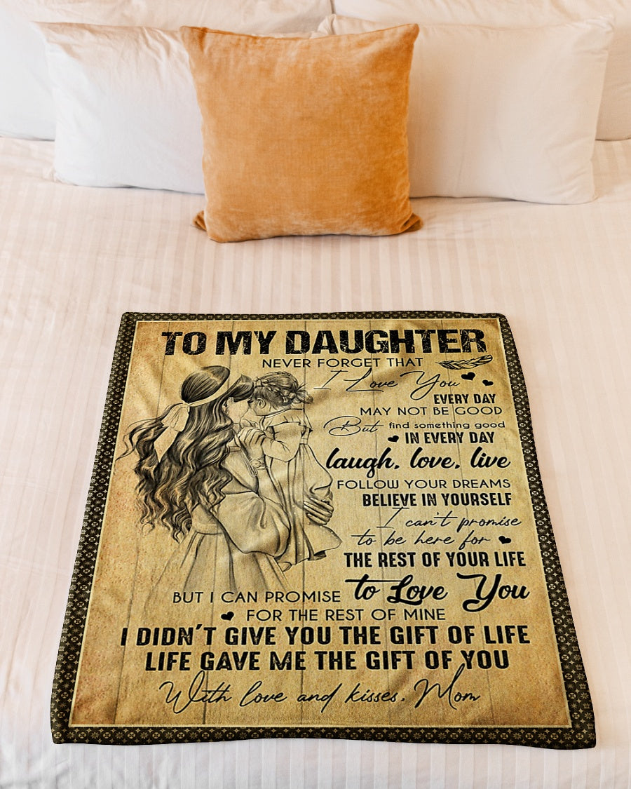 Family The Gift Of Life Daughter Gift Flannel Blanket For Cozy Bedroom Sofa Decor
