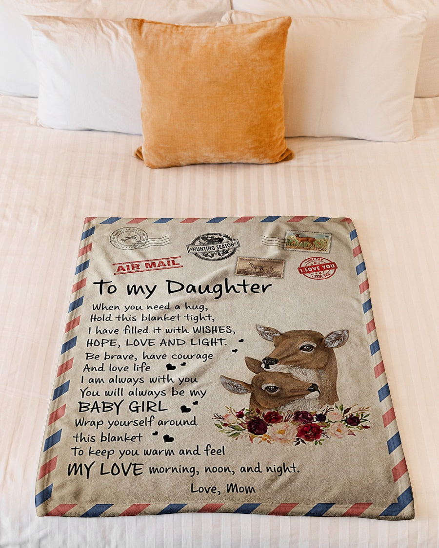 Deer Lover I Am Always With You Daughter Gift Flannel Blanket For Cozy Bedroom Sofa Decor