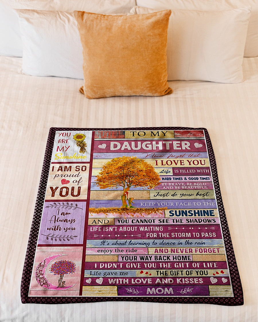 Family Love The Gift Of Life Daughter Gift Flannel Blanket For Cozy Bedroom Sofa Decor