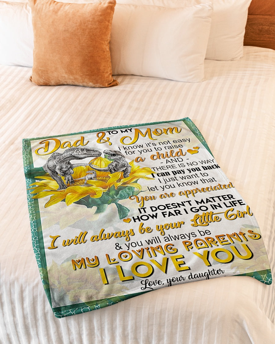 Dinosaur Lover Dad And Mom Dinosaur You Are Appreciated Flannel Blanket For Cozy Bedroom Sofa Decor