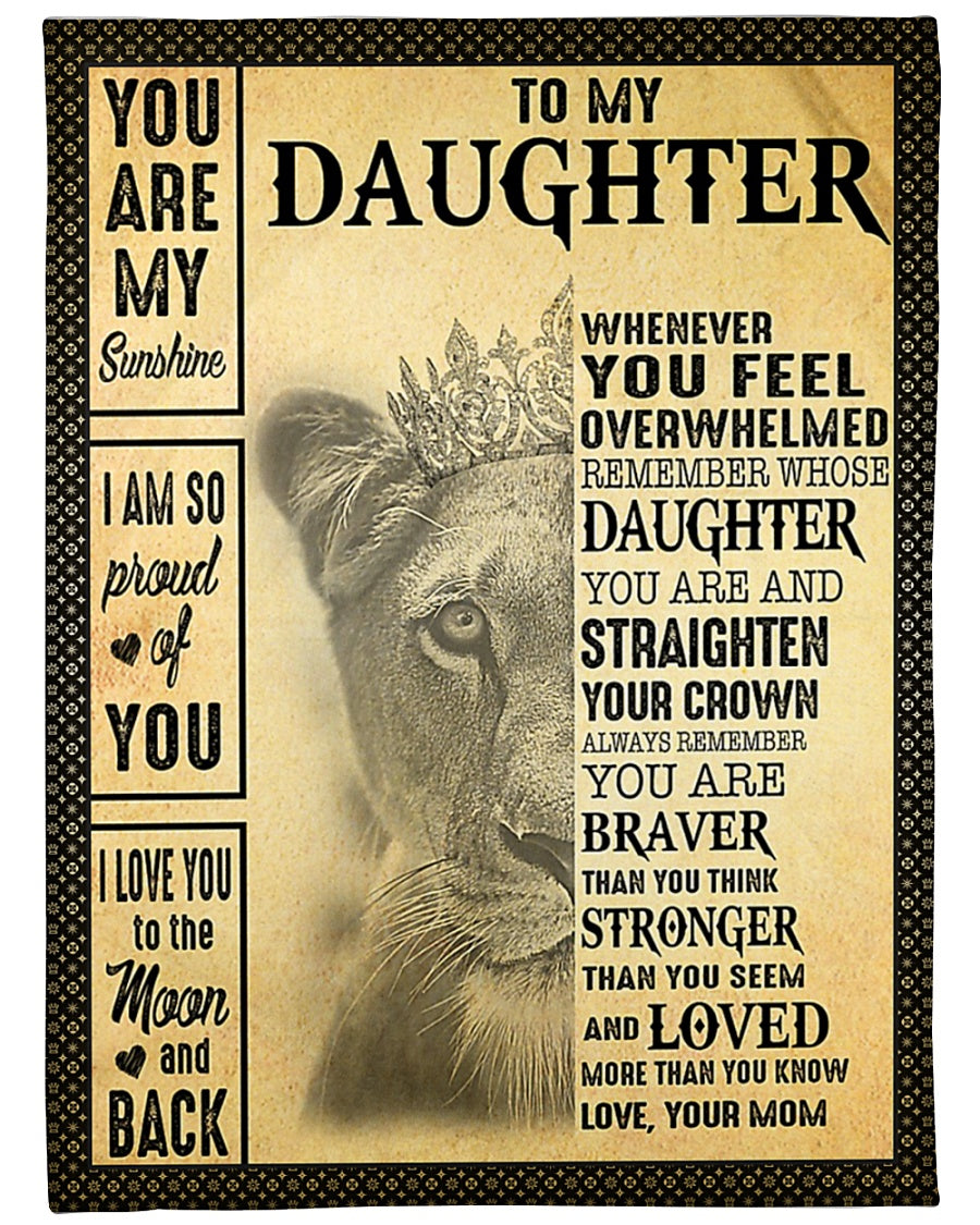 Lion You Are My Sunshine Mom To Daughter Flannel Blanket For Cozy Bedroom Sofa Decor