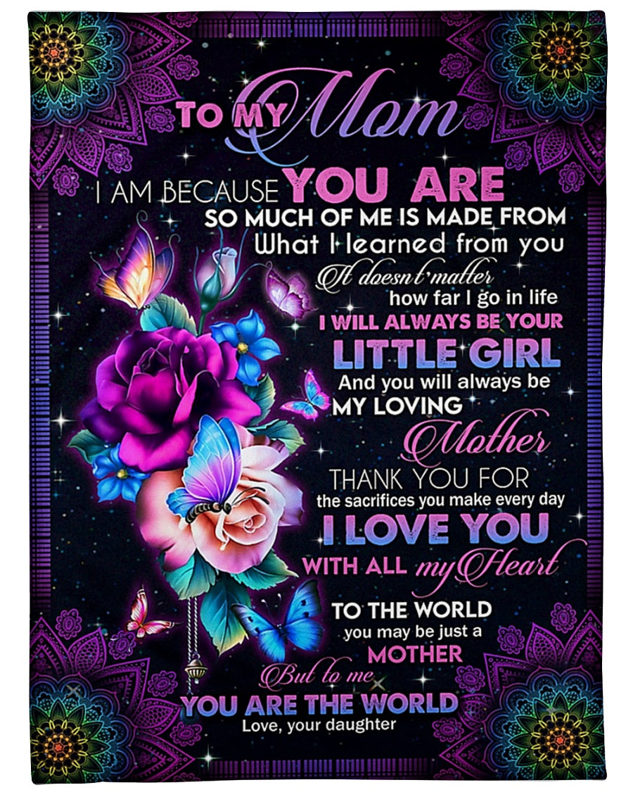 Rose You Will Always Be My Loving Mother Flannel Blanket For Cozy Bedroom Sofa Decor