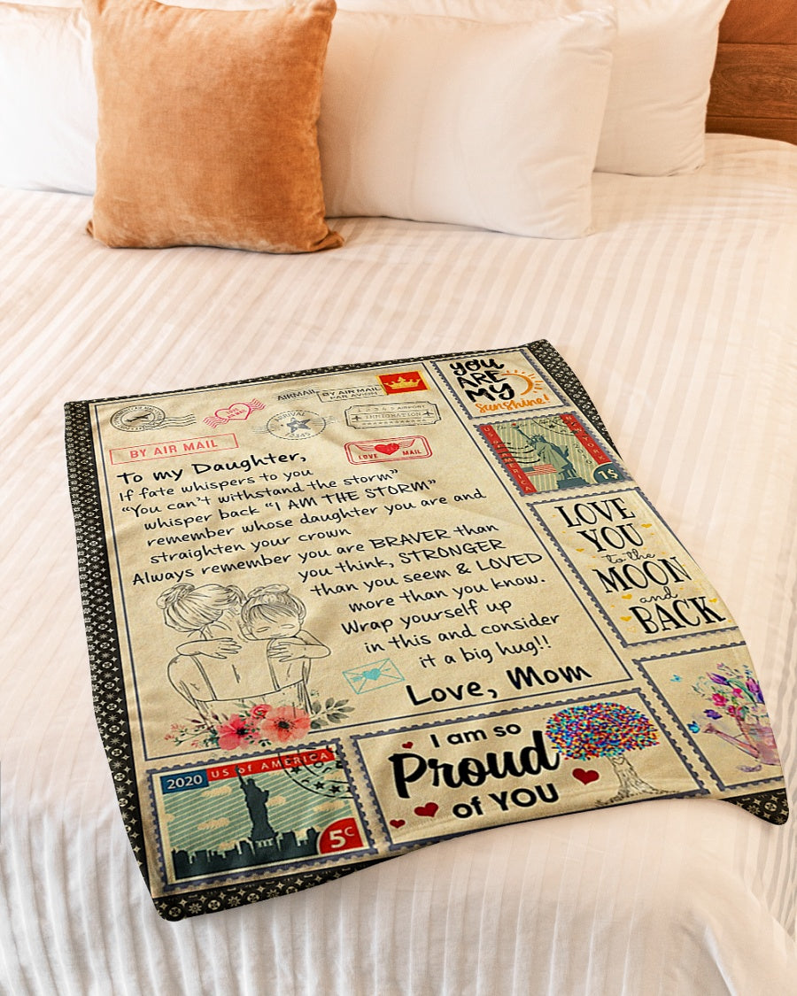 Family If Fate Whispers To You Mom To Daughter Flannel Blanket For Cozy Bedroom Sofa Decor