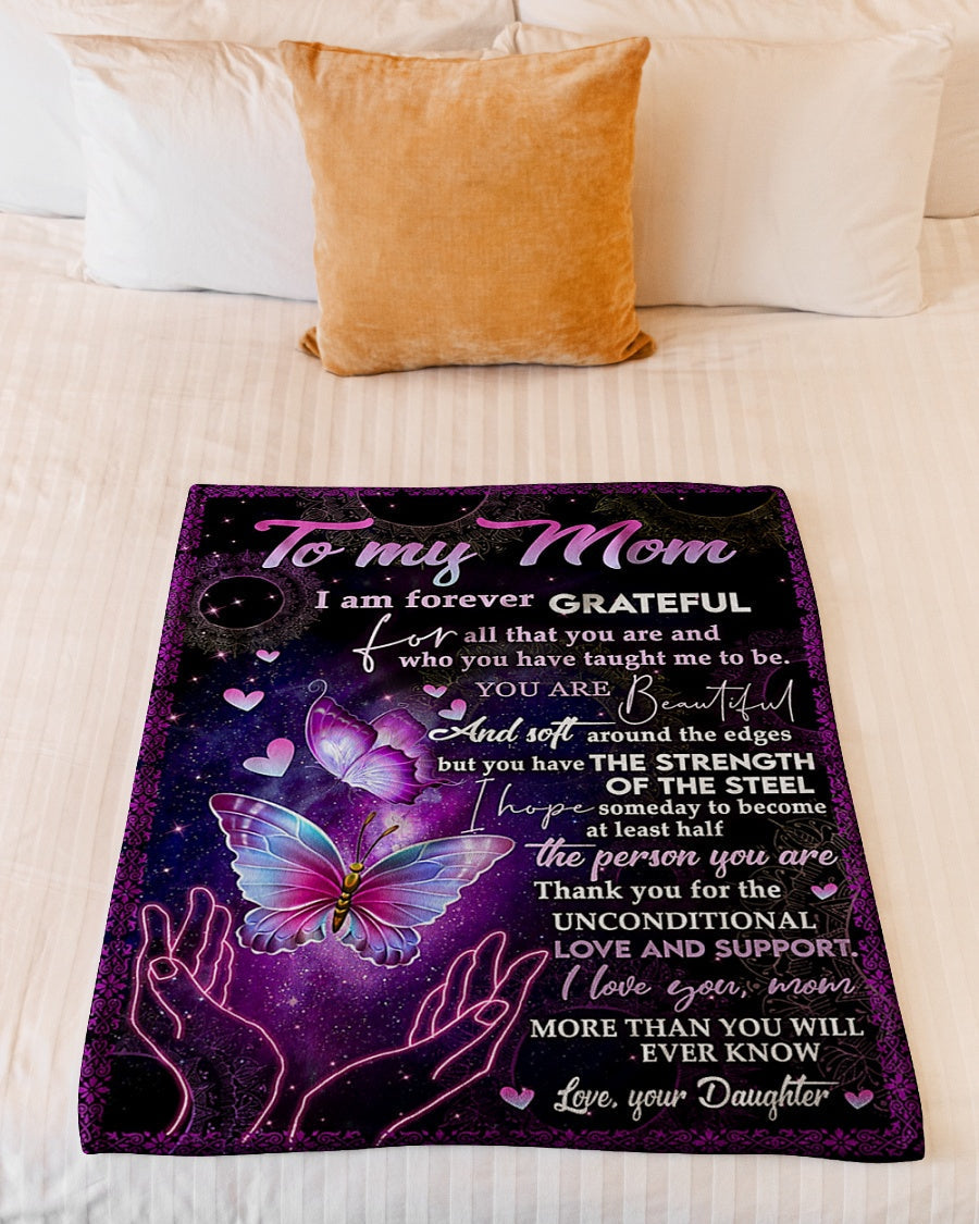 Family Love You Will Always Be My Loving Mother Flannel Blanket For Cozy Bedroom Sofa Decor
