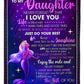 Mermaid Never Forget That I Love You Mom To Daughter Flannel Blanket For Cozy Bedroom Sofa Decor