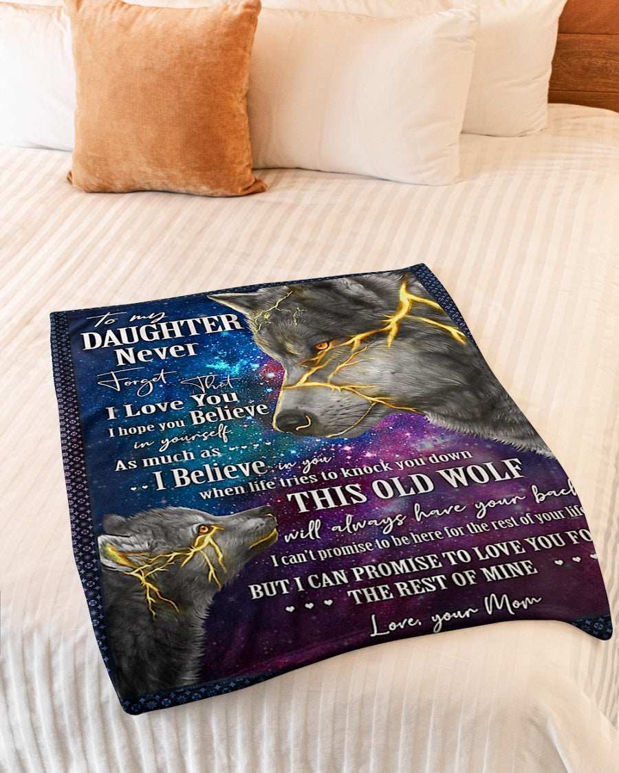 Wolf Believe In Yourself I Love You Flannel Blanket For Cozy Bedroom Sofa Decor