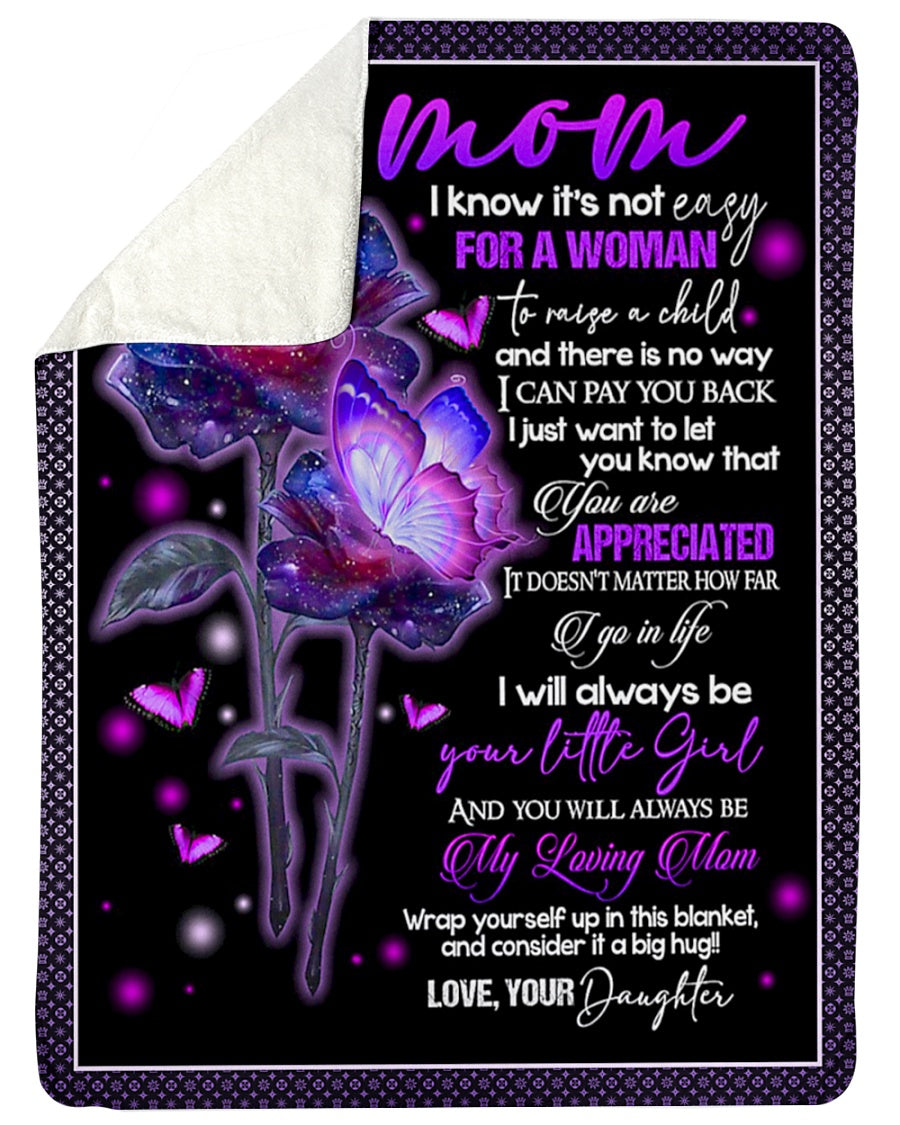 Flower You Will Always Be My Loving Mother Flannel Blanket For Cozy Bedroom Sofa Decor