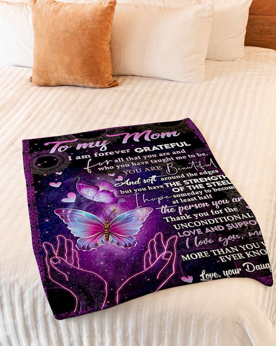 Family Love You Will Always Be My Loving Mother Flannel Blanket For Cozy Bedroom Sofa Decor