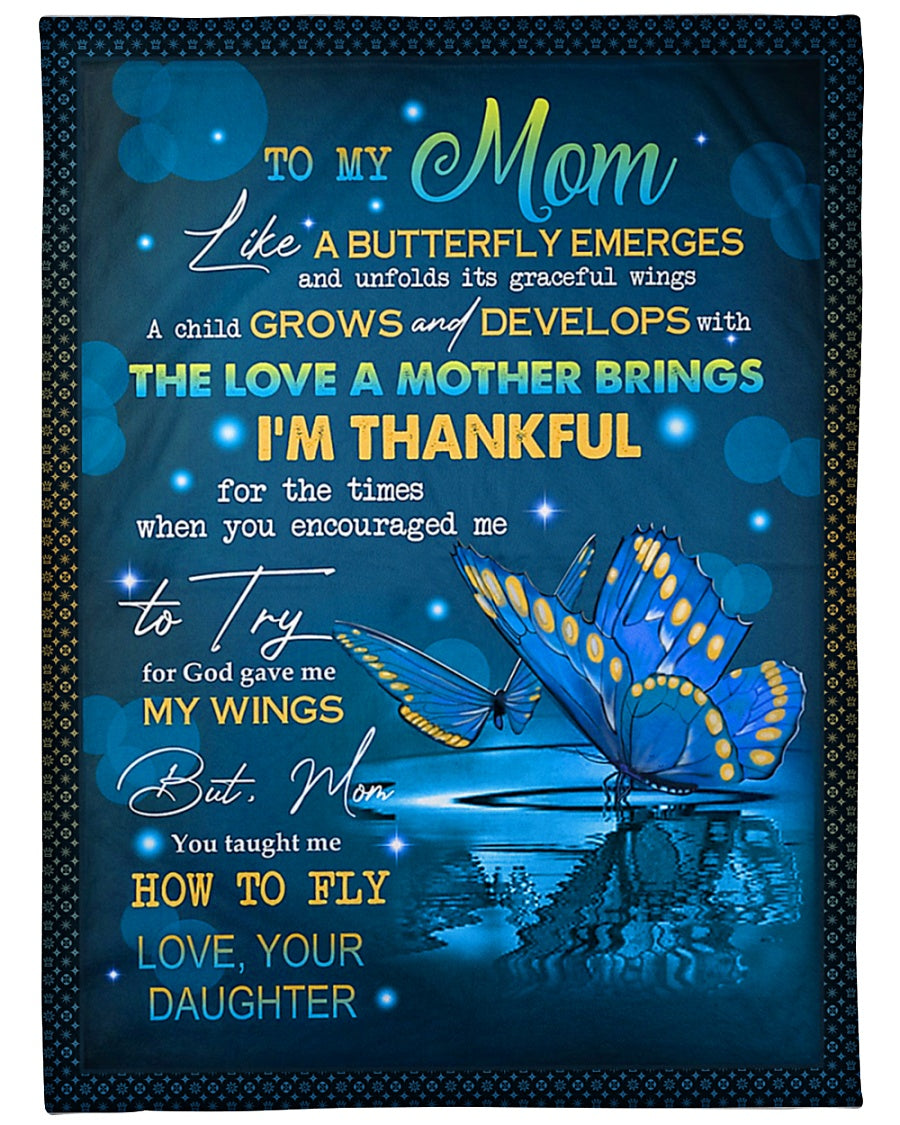 Butterfly You Are The Best Mother Flannel Blanket For Cozy Bedroom Sofa Decor