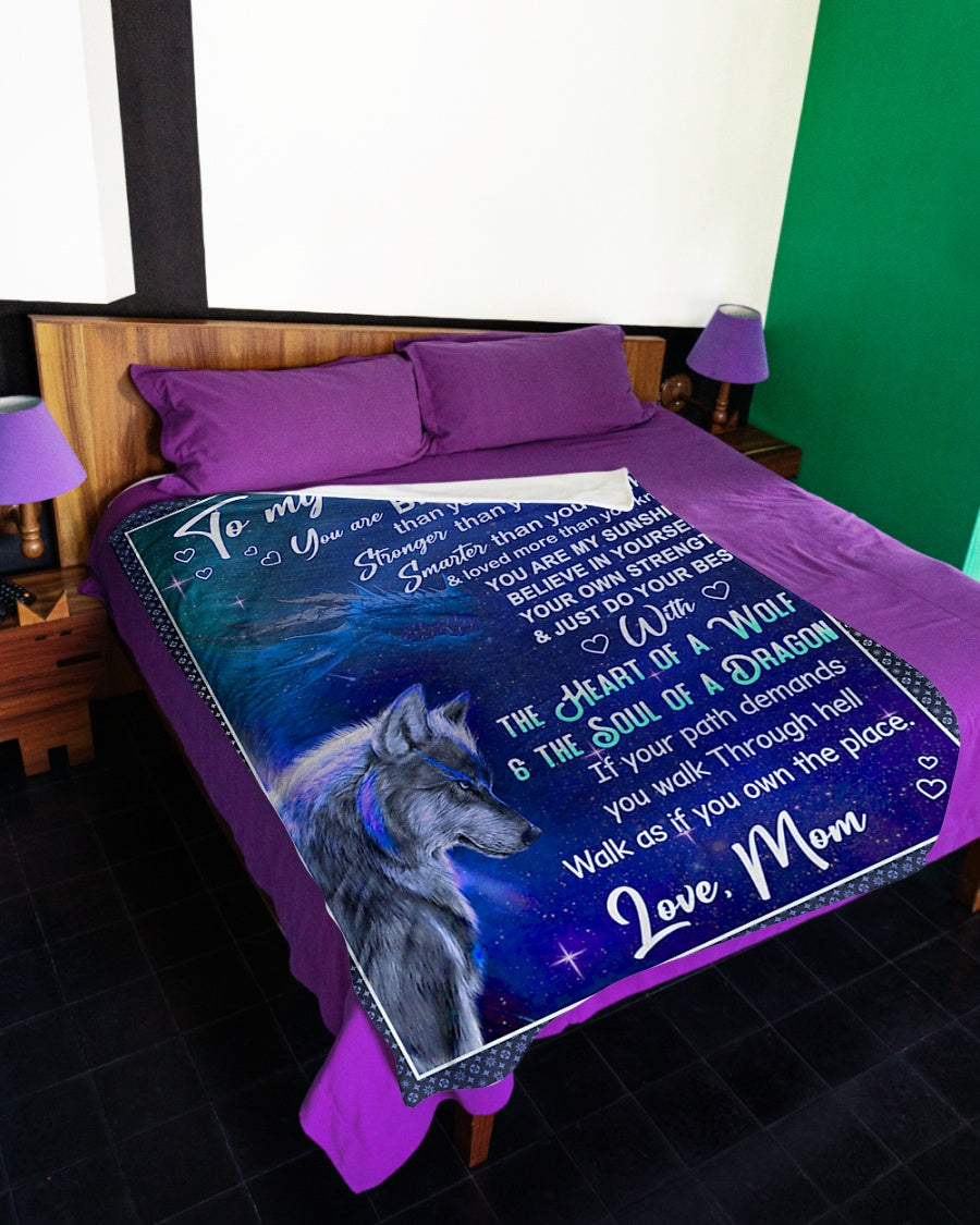 Wolf Believe In Yourself Daughter Gift Flannel Blanket For Cozy Bedroom Sofa Decor