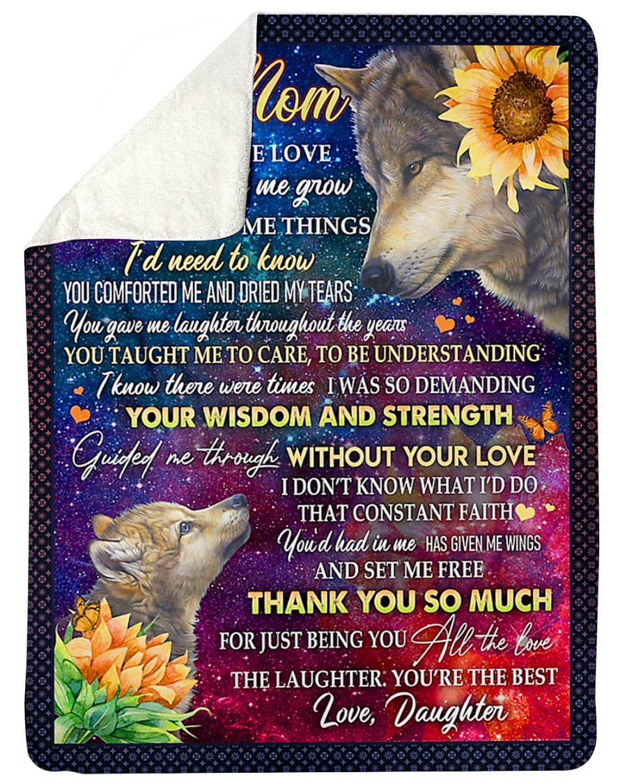 Wolf I Love You To The Moon And Back Flannel Blanket For Cozy Bedroom Sofa Decor