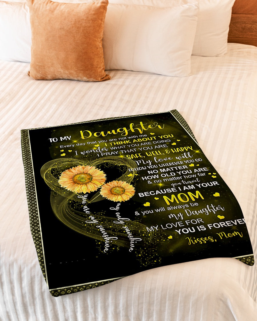 Sunflower I Think About You Flannel Blanket For Cozy Bedroom Sofa Decor