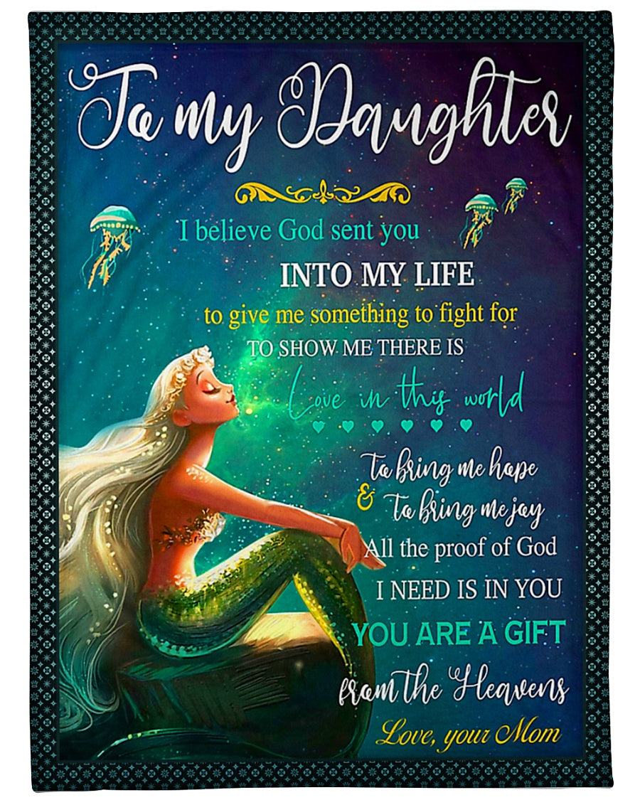 Mermaid You Are The Gift From The Heavens Mom To Daughter Flannel Blanket For Cozy Bedroom Sofa Decor