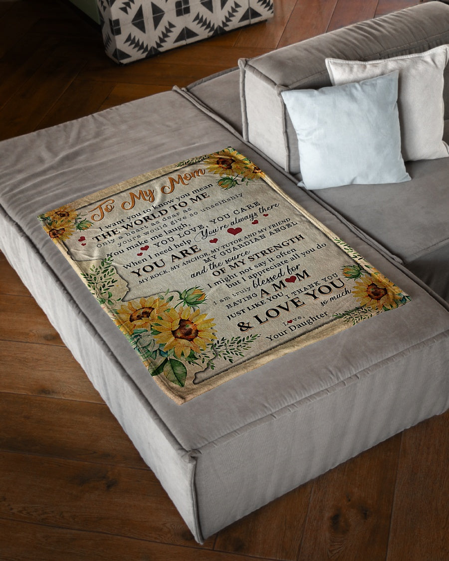 Sunflower I Love You With All My Heart Flannel Blanket For Cozy Bedroom Sofa Decor