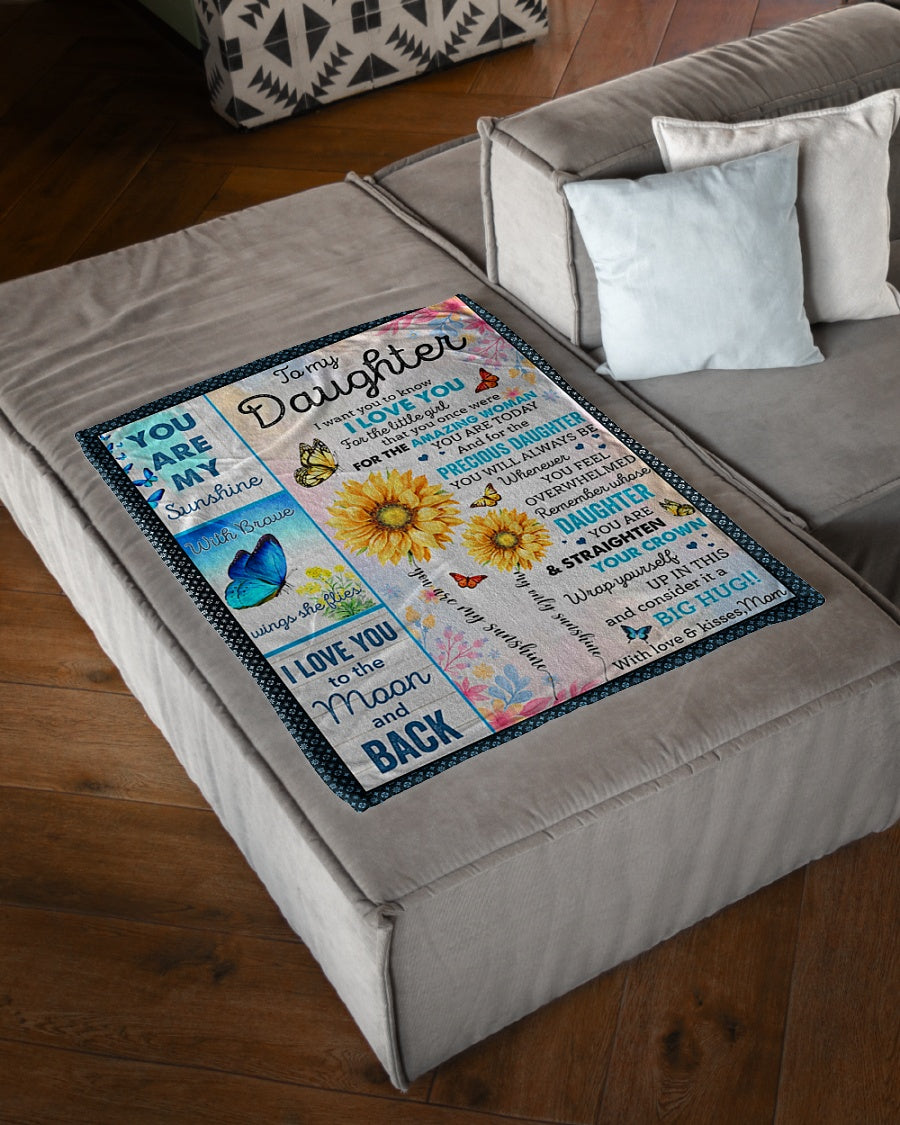 Sunflower I Want You To Know I Love You Mom To Daughter Flannel Blanket For Cozy Bedroom Sofa Decor