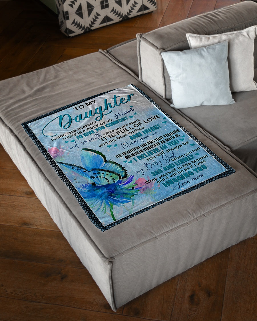 Butterfly Mom To Daughter Flannel Blanket For Cozy Bedroom Sofa Decor