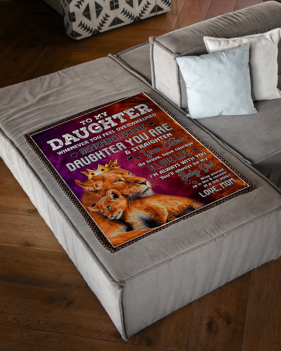 Lion I'm Always With You Daughter Gift Flannel Blanket For Cozy Bedroom Sofa Decor