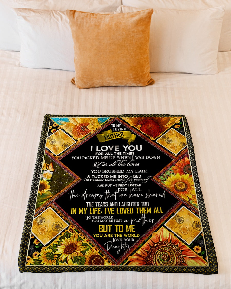Sunflower You Will Always Be My Loving Mother In My Life Flannel Blanket For Cozy Bedroom Sofa Decor