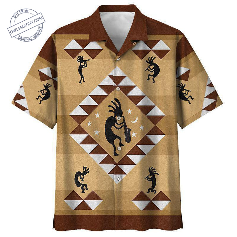 Southwestern Geometric Peace Hawaiian Shirt For Relaxed Getaway, Resort Escape, And Summer Event Style