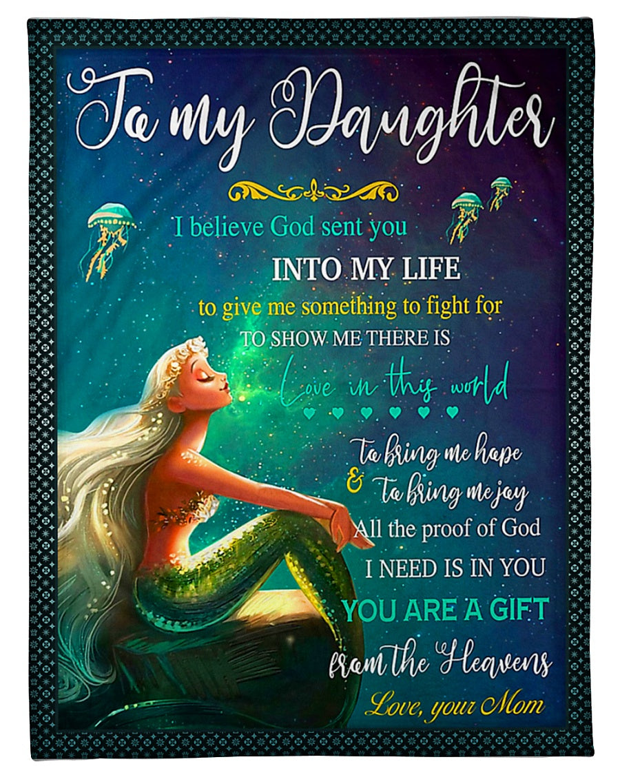 Mermaid You Are The Gift From The Heavens Mom To Daughter Lover Flannel Blanket For Cozy Bedroom Sofa Decor