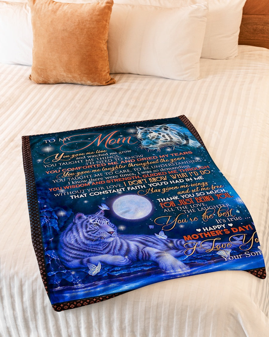 Tiger Love Big Hug From Daughter Flannel Blanket For Cozy Bedroom Sofa Decor