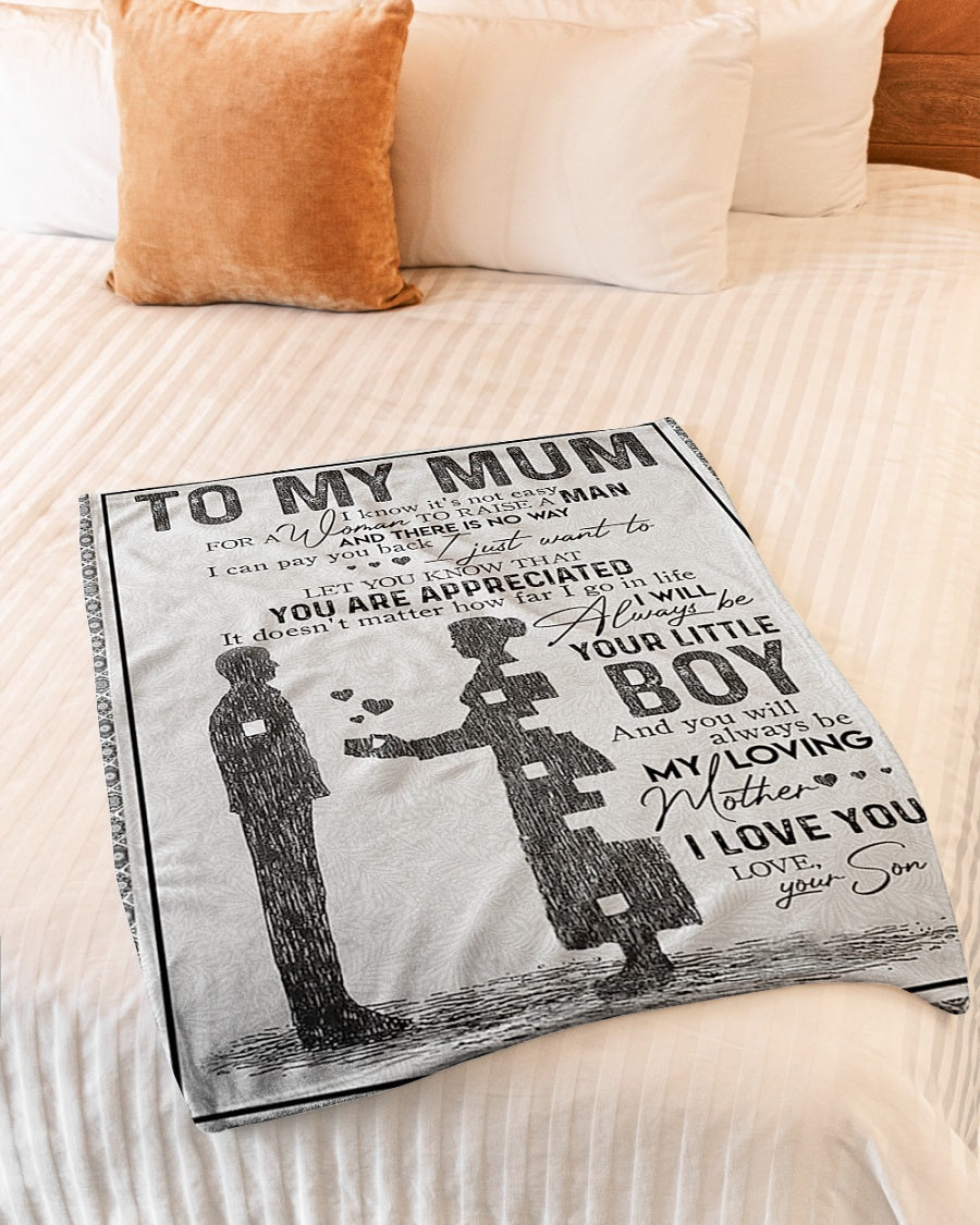 Family You Will Always Be My Loving Mother Flannel Blanket For Cozy Bedroom Sofa Decor