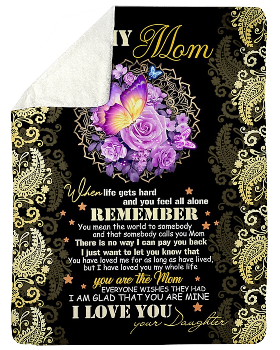 Butterfly Loving Mom Remember Flannel Blanket For Cozy Bedroom Sofa Decor