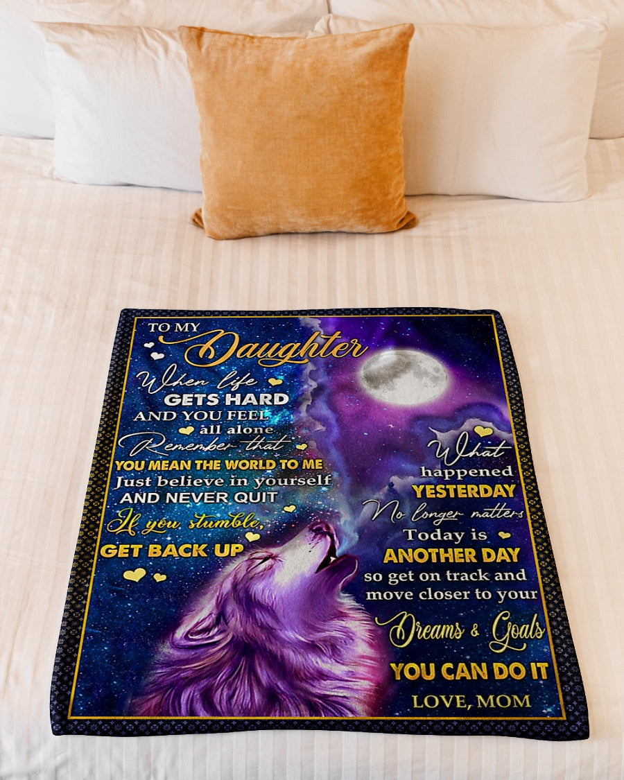 Wolf Believe In Yourself You Can Do It Flannel Blanket For Cozy Bedroom Sofa Decor