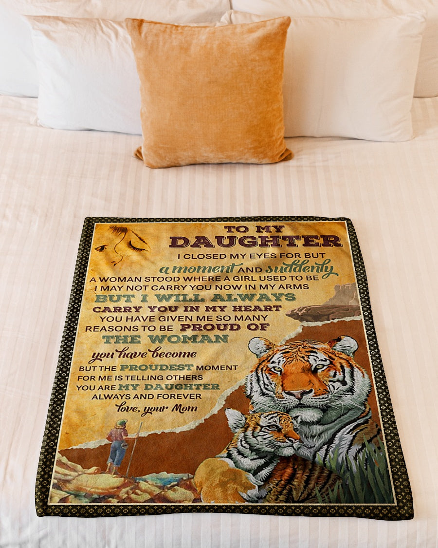 Family I Closed My Eyes For But A Moment Mom To Daughter Flannel Blanket For Cozy Bedroom Sofa Decor