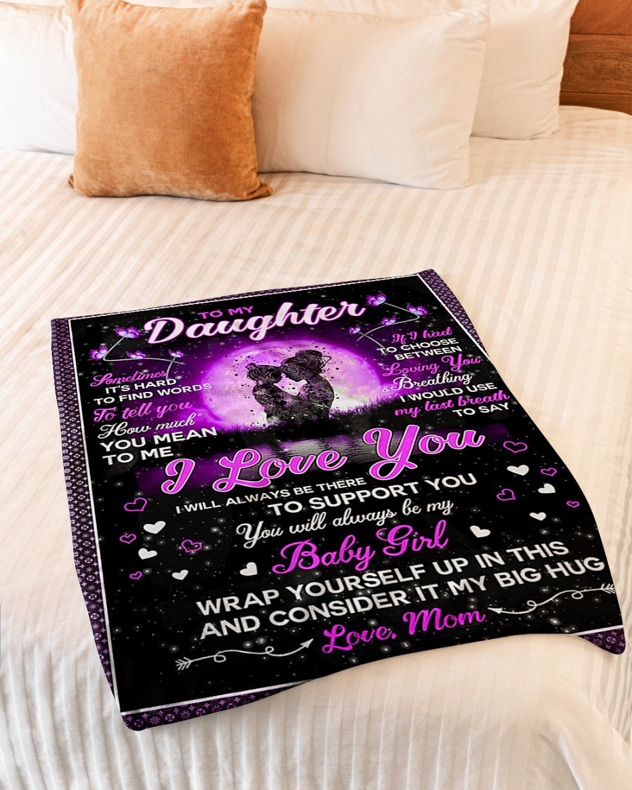 Family Baby Girl Mom To Daughter Flannel Blanket For Cozy Bedroom Sofa Decor