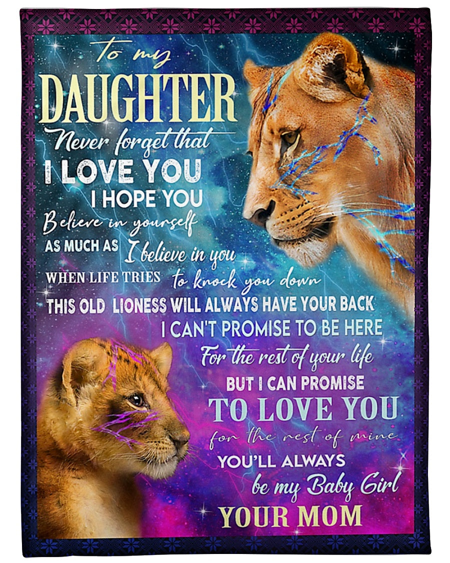 Lion Believe In Yourself Daughter Gift Flannel Blanket For Cozy Bedroom Sofa Decor