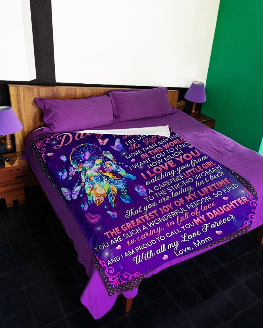 Family I Didn't Give You The Gift Of Life Mom To Daughter Purple Flannel Blanket For Cozy Bedroom Sofa Decor
