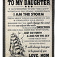 Ship I Am The Storm Daughter Gift From Mom Flannel Blanket For Cozy Bedroom Sofa Decor