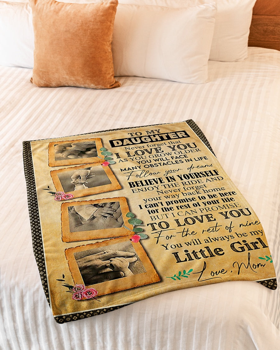 Family Follow Your Dreams Daughter Gift Flannel Blanket For Cozy Bedroom Sofa Decor