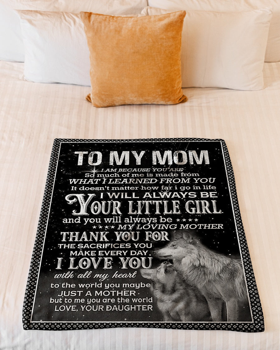 Wolf You Are My Hero Your Little Girl Flannel Blanket For Cozy Bedroom Sofa Decor