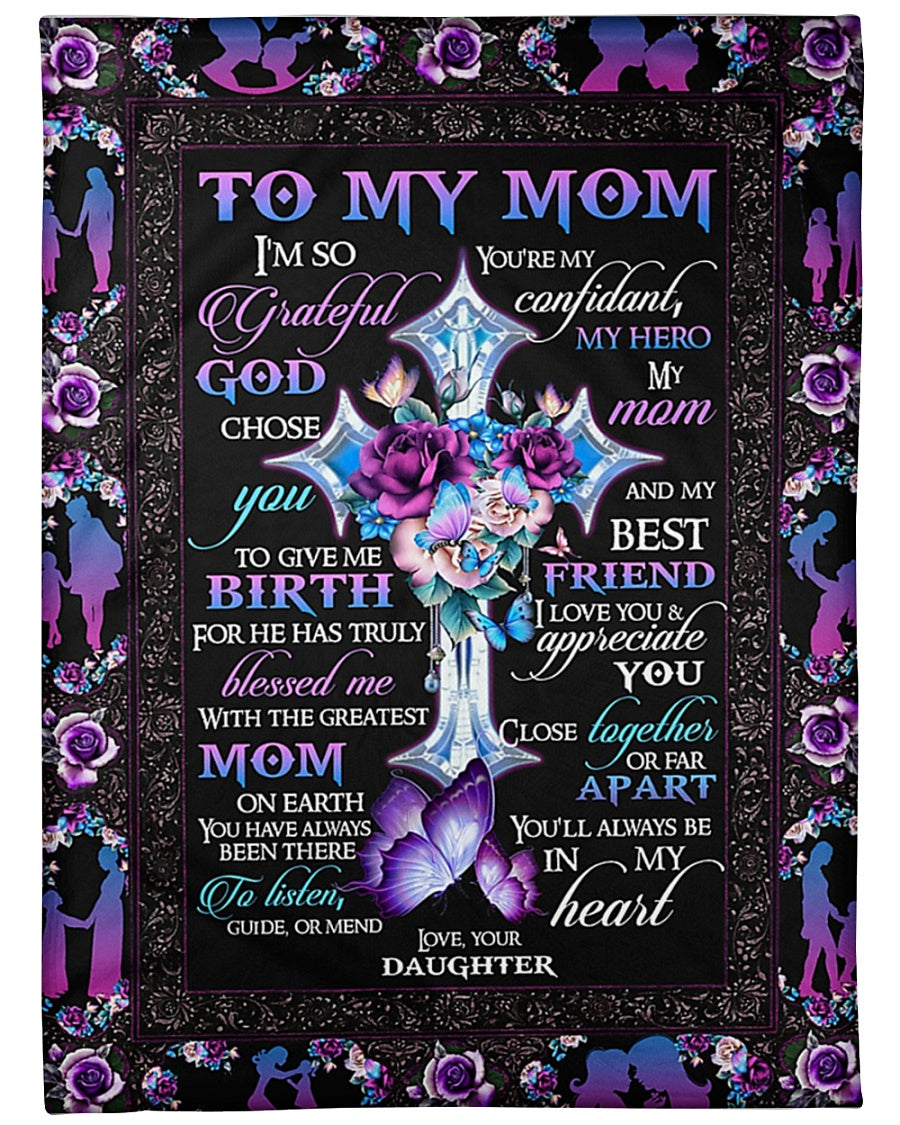 God To My Mom I Love You And Appreciate You Flannel Blanket For Cozy Bedroom Sofa Decor
