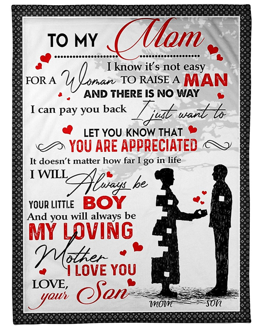 Family I Love You With All My Heart Mother Flannel Blanket For Cozy Bedroom Sofa Decor