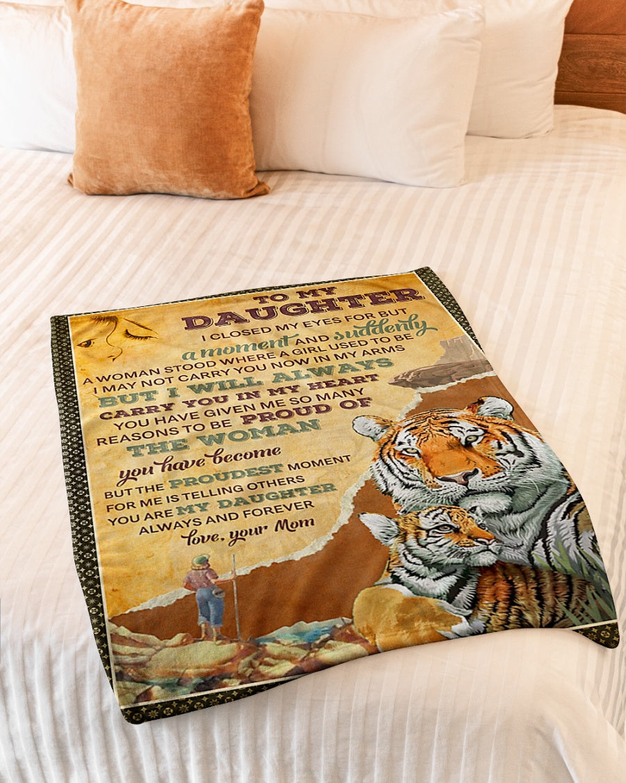 Family I Closed My Eyes For But A Moment Mom To Daughter Flannel Blanket For Cozy Bedroom Sofa Decor