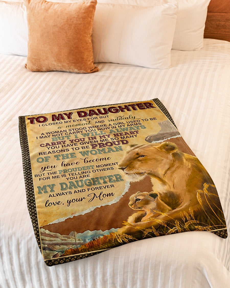 Lion Carry You In My Heart Gift Flannel Blanket For Cozy Bedroom Sofa Decor