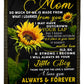 Sunflower You Mean The World To Me Little Boy Flannel Blanket For Cozy Bedroom Sofa Decor