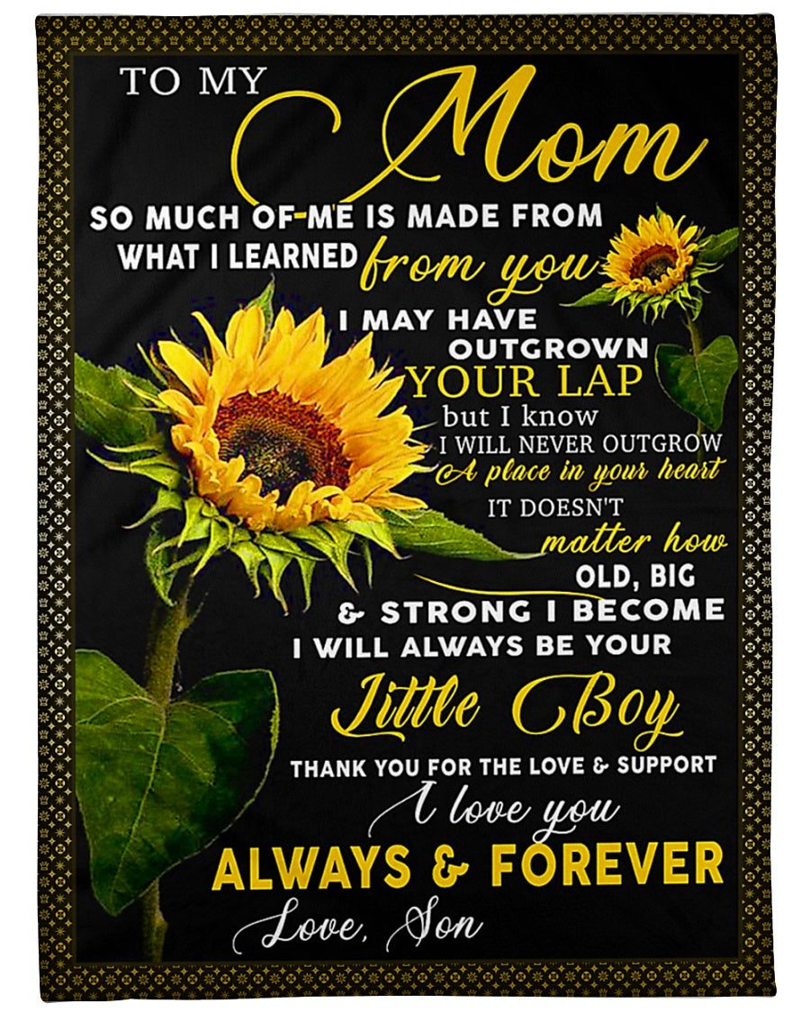 Sunflower You Mean The World To Me Little Boy Flannel Blanket For Cozy Bedroom Sofa Decor