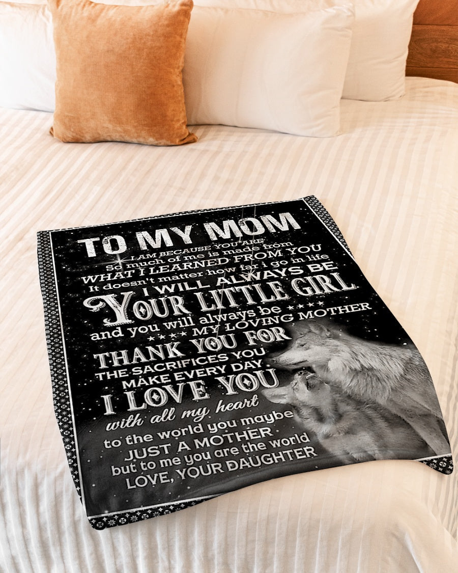Wolf You Are My Hero Your Little Girl Flannel Blanket For Cozy Bedroom Sofa Decor
