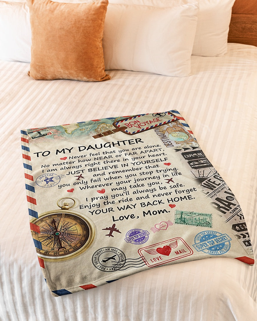Letter Just Believe In Yourself Daughter Gift Flannel Blanket For Cozy Bedroom Sofa Decor