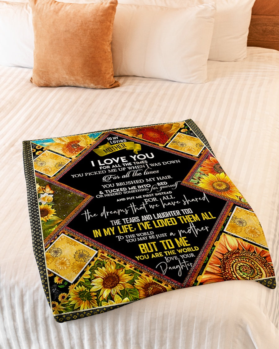 Sunflower You Will Always Be My Loving Mother In My Life Flannel Blanket For Cozy Bedroom Sofa Decor