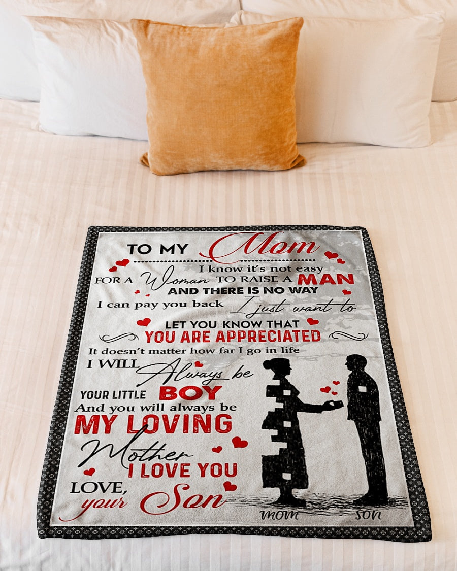 Family I Love You With All My Heart Mother Flannel Blanket For Cozy Bedroom Sofa Decor