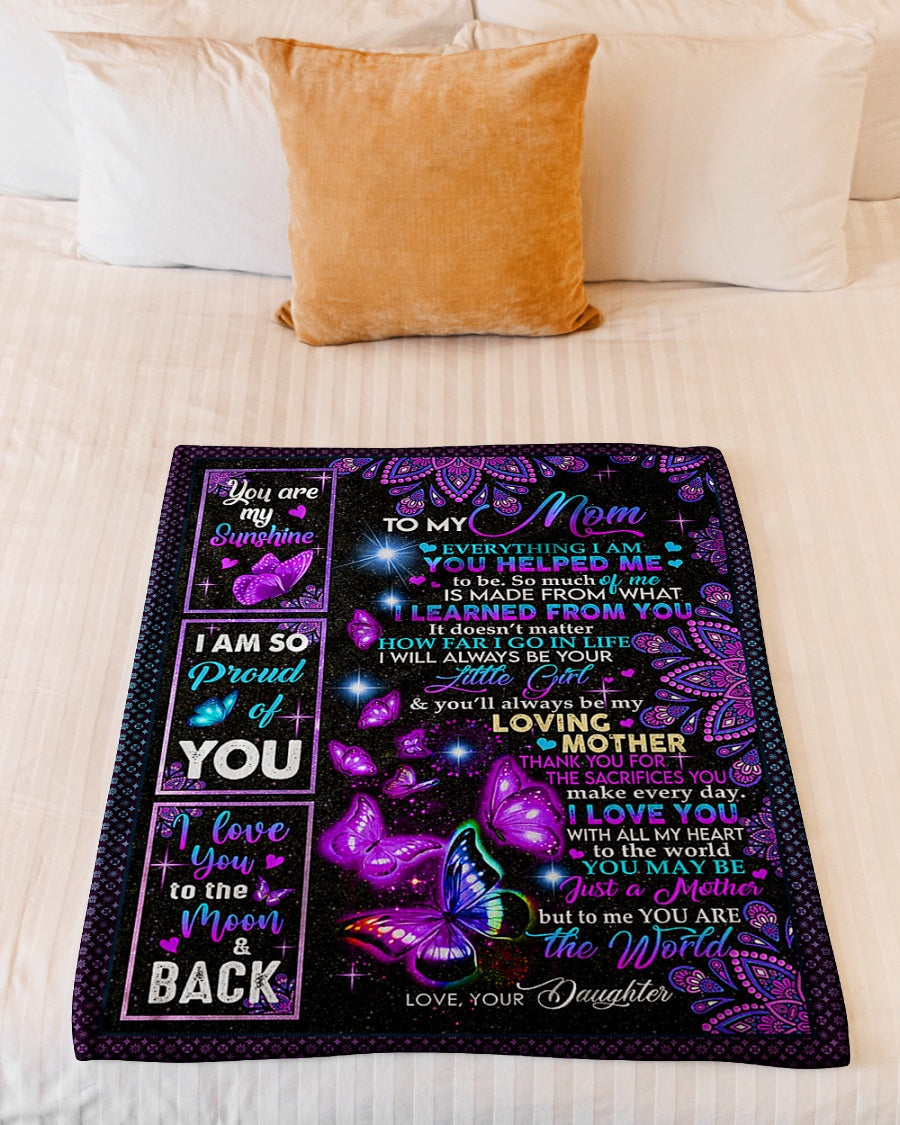 Butterfly You Are The Best Loving Mother Flannel Blanket For Cozy Bedroom Sofa Decor