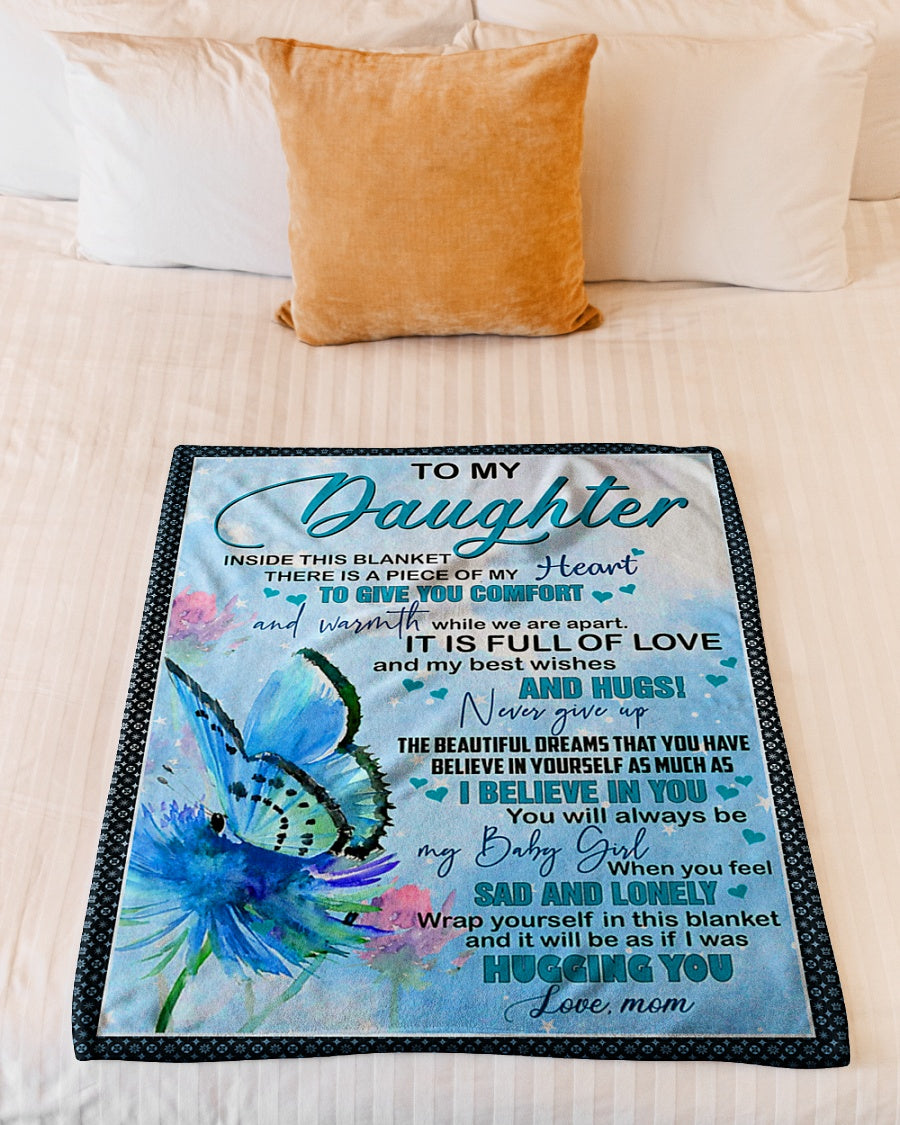 Butterfly Mom To Daughter Flannel Blanket For Cozy Bedroom Sofa Decor