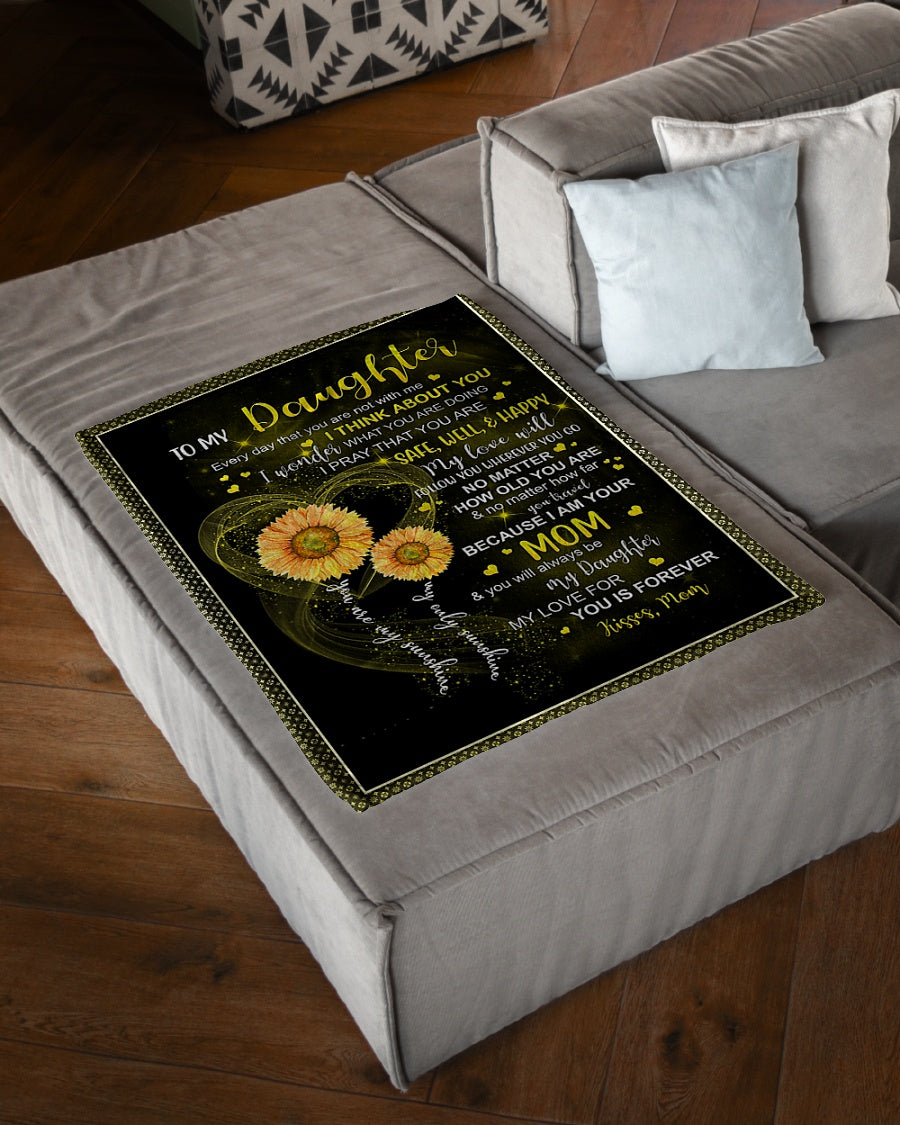Sunflower I Think About You Flannel Blanket For Cozy Bedroom Sofa Decor