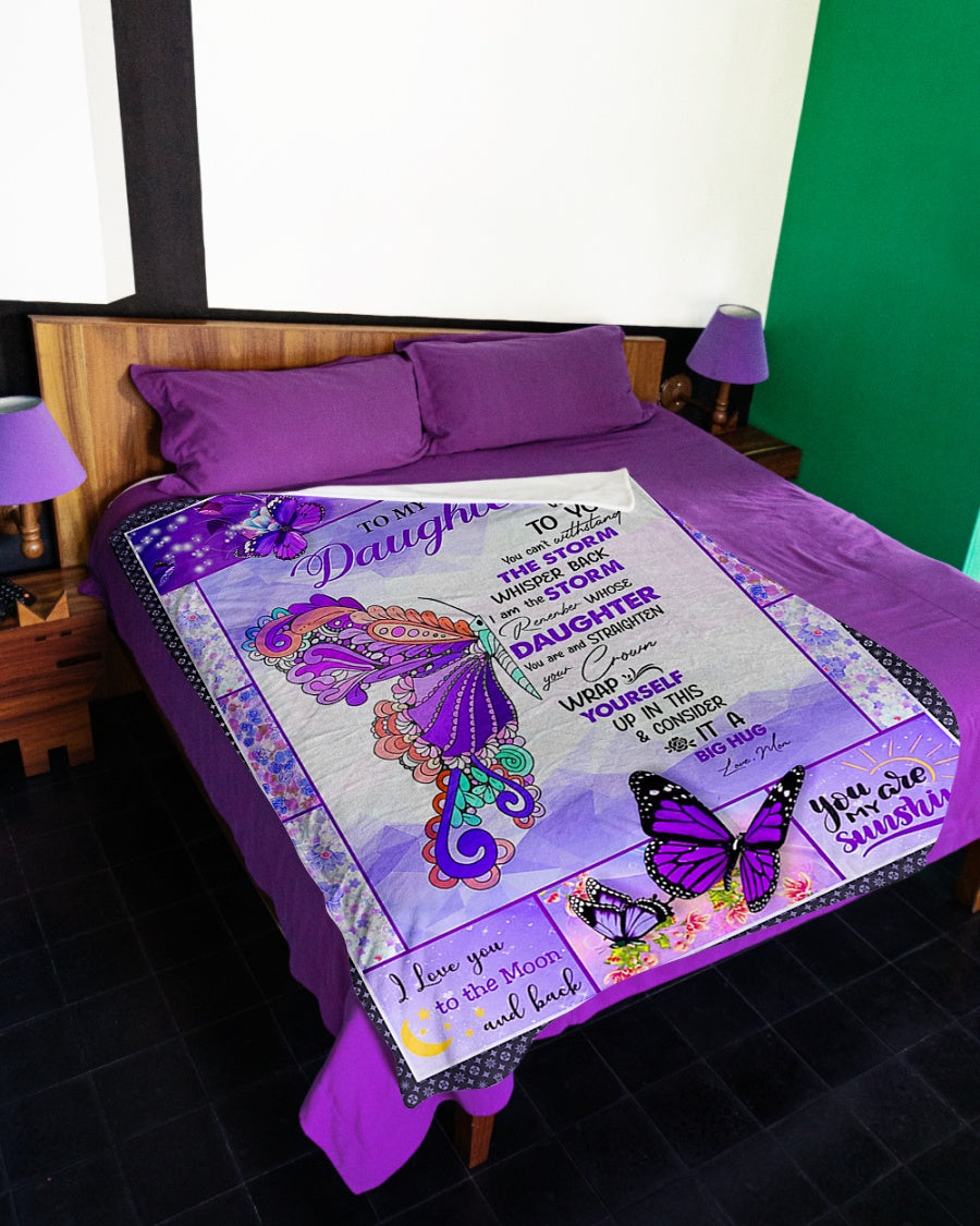 Butterfly If Fate Whispers To You Mom To Daughter Flannel Blanket For Cozy Bedroom Sofa Decor